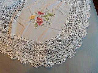 Vintage,  Hand Sewn,  Linen,  Crotchet Lace,  Needlepoint,  6pc King Size,  Bed Linen Set 12