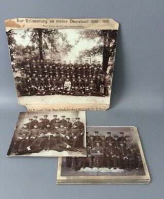 3 Antique German Wwi Large Cdv Photographs Breslau / Prussia / Military / Pickel
