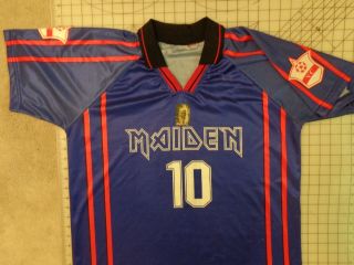 Vtg 1998/1999 IRON MAIDEN Soccer Jersey SHIRT Mens L/XL Concert Tour Rare 90s T 3