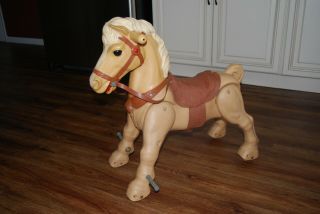 Rare Vintage Marvel The Mustang From Marx Ride On Pony Horse