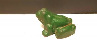 Rare Vintage Hubley Cast Iron 5 1/2 " Frog With Green Paint