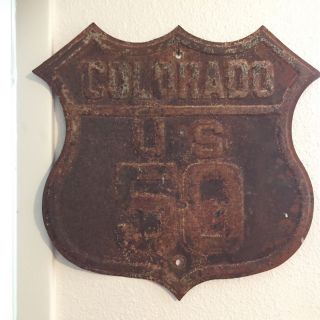 Colorado Us 50 Route Sign Embossed Shield Road Highway Antique