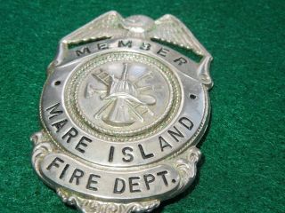 WWII US Navy Mare Island Naval Shipyard Fire Department Member Badge Pin 2