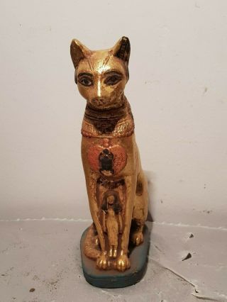 Rare Antique Ancient Egyptian Statue God Bastet Isis Scarab Protect1279–1213 Bc