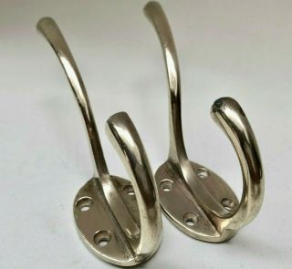 A Vintage Reclaimed Matching Solid Brass Coat Hooks Or Hat Hooks