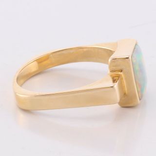 Vintage Estate 14k Solid Yellow Gold 1.  75ct Polished Opal Ring Size 6.  25 3