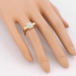 Vintage Estate 14k Solid Yellow Gold 1.  75ct Polished Opal Ring Size 6.  25 5