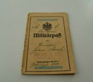 Ww1 Imperial German Military Pass Garde Grenadier Regiment 5 Guard Document
