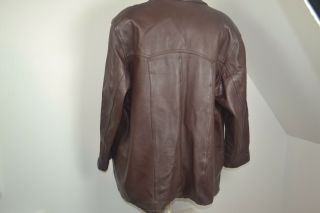 Harley Davidson Vintage 1980’s 3XL Brown Leather Button Front Dress Jacket 11