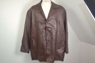 Harley Davidson Vintage 1980’s 3xl Brown Leather Button Front Dress Jacket