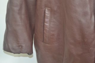 Harley Davidson Vintage 1980’s 3XL Brown Leather Button Front Dress Jacket 4