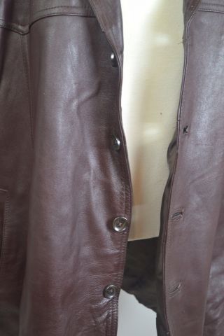 Harley Davidson Vintage 1980’s 3XL Brown Leather Button Front Dress Jacket 6