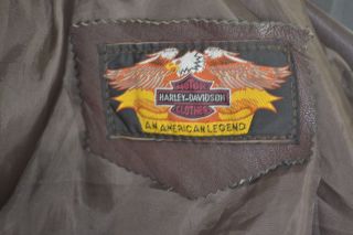 Harley Davidson Vintage 1980’s 3XL Brown Leather Button Front Dress Jacket 8