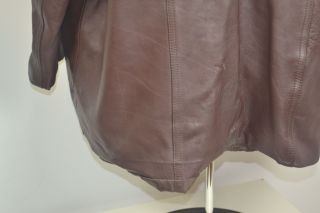 Harley Davidson Vintage 1980’s 3XL Brown Leather Button Front Dress Jacket 9