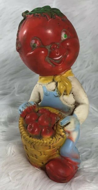 Dreamland Creations 1957 Happy Tomato Rubber Squeak Toy Vintage Kids Collectible