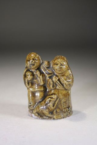 Antique Chinese Scroll Weight Figures Shou Lao With Toad