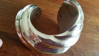 Patricia Von Musulin,  Modernist Heavy Sterling Sculptural Swirl Bracelet 4