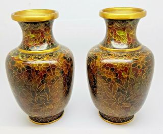 A Fine Vintage Japanese Cloisonne Vases - 13 Cm High
