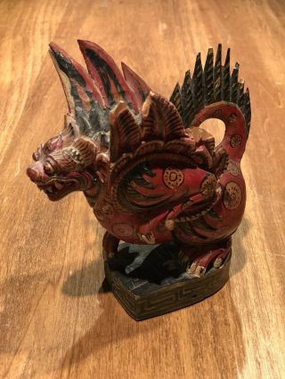 (singha) Winged Lion - Wooden - Bali - Handcarved/19th Century - Extremely Rare