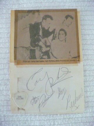 VINTAGE CARL PERKINS AUTOGRAPH and GUITAR PICK SIGNED 1978 5