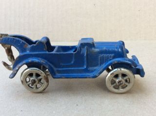 Vtg Cast Iron Tow Truck Arcade Hubley 5” Long Antique Wrecker Tow Truck 2