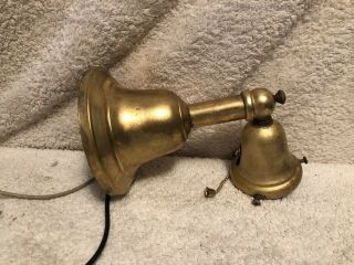 Antique Depression Era Brass Wall Sconce Light No Shade Rewired Pull String