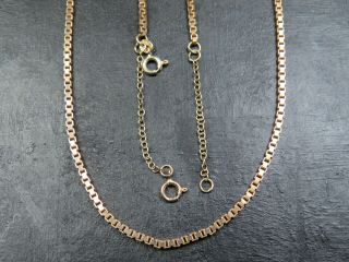 VINTAGE 9ct GOLD BOX LINK NECKLACE CHAIN 20 inch 1979 2