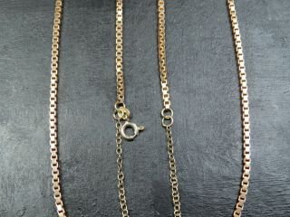 VINTAGE 9ct GOLD BOX LINK NECKLACE CHAIN 20 inch 1979 3