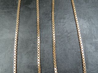 VINTAGE 9ct GOLD BOX LINK NECKLACE CHAIN 20 inch 1979 4