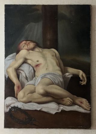 ANTIQUE 17th CENTURY OLD MASTER OIL PAINTING ITALIAN 1640 - 1660 - JESUS 2