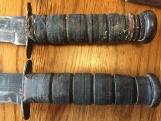 2 WW2 USMC Ka - Bar Fighting Knives 6