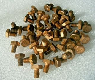 43 Vintage 1/4 " X 3/8 ",  Brass Hex Head Machine Bolts - Screws,  Ones