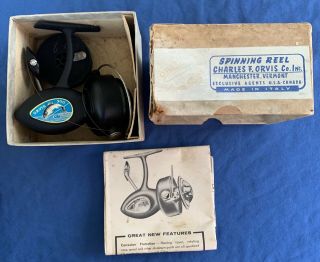 Vintage Orvis 300 Spinning Reel & Box Brochure Made In Italy