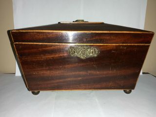 Antique Hinged Wooden Box 11” X 5.  5” X 5.  5”