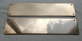 2 X Quality Vintage 2mm Thick Solid Brass Door Finger Plates 12 " × 3 " Reclamed