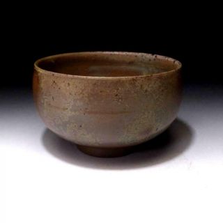 DB9: Japanese Pottery Tea Bowl,  Bizen ware by Famous Potter,  Shusen Shibaoka 5