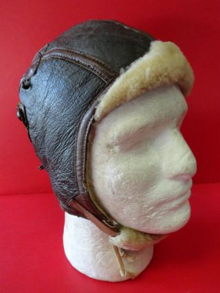 1942 Us Air Corps High Altitude Type B - 6 Sheepskin Flying Helmet