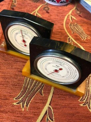 Vintage Art Deco Taylor Baroguide Barometer Set In Catalin/bakelite