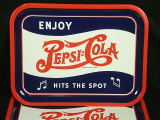 6 Vintage Pepsi Cola Hits The Spot 2 Dot Music Note Drink Tray 13 " X 10 "
