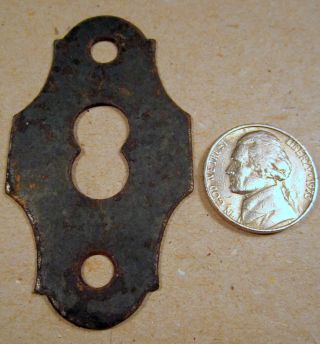 Antique Key Hole Escutcheon Plate Dresser China Cabinet Drawer Door Plate Old