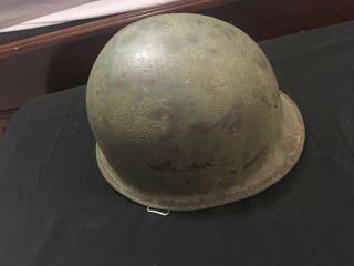 Us Wwii M1 Helmet W/ Front Seam & Swivel Bales And Liner Schlueter,  Westinghouse