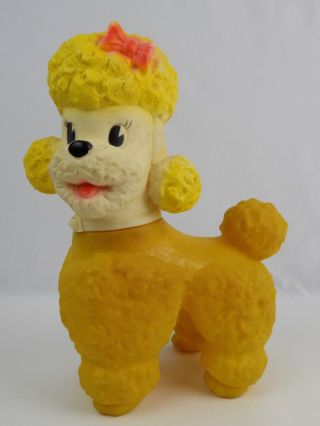 Large Sun Rubber Yellow Poodle 1960 