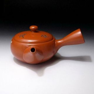 FK18: Vintage Japanese Pottery Sencha Tea pot,  Tokoname ware,  Short Poem 4