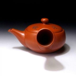 FK18: Vintage Japanese Pottery Sencha Tea pot,  Tokoname ware,  Short Poem 5