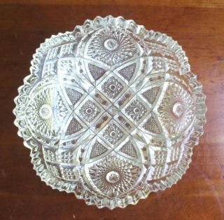 Antique Ca.  1910 Nucut Brilliant Cut Eapg Imperial Glass Crystal Bowl Saw Toothed