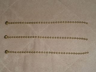 3 Brass Beaded Chains For Antique Vintage Art Deco Light Fixture Glass Shade