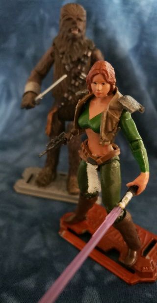 Star Wars Custom KOTOR Ancient Female Jedi Mira w/ Hanharr the Wookie by Rundown 2