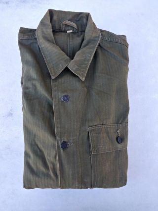 Ww2 Us Army Hbt 13 Star Button Tanker Coverall Size 38l - Dated 1943