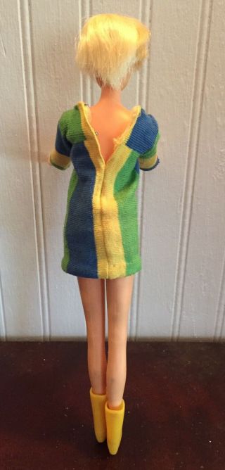 Vintage Mod 1967 Mattel Barbie Twiggy TNT Doll W/ Turnouts Dress 1727 w/shoes 3