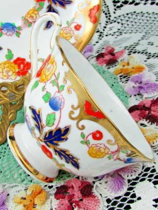 ROYAL ALBERT BOGNOR IMARI FLORAL HEAVY GOLD TEA CUP AND SAUCER 3